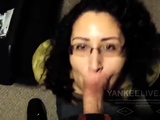 Arabic woman sucks like a pro and love cum