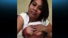 Asian Filipino Skype on bed