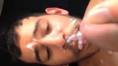 Arab Boy take the full load of daddys cum..