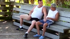 older gays have sex in public park