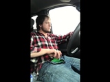 Jerking cock while driving in my car