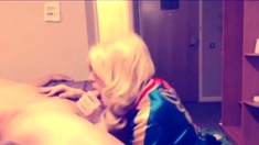 SS Harley Quinn crossdresser, sucks cock and balls part 1