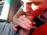 young twink sucks dick in car and swallows