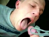 Webcam of Mate JP Eating My Cum