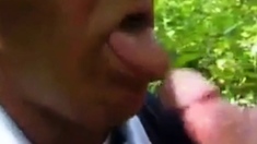 He loves cum - outside