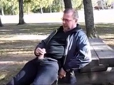 Jack and cum in public