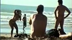 Str8 big dick on beach