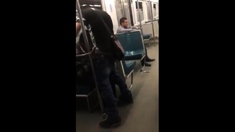 Asian twink get's BJ from older man in a subway
