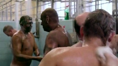 Operarios pelados no chuveiro