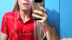 Shemale Tranny Enjoying Solo Masturbation