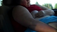 SSBBW Slut Masturbates in her Car