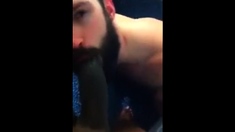 Perfect sucking of huge black cock