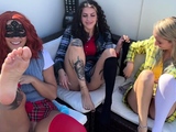 Blonde and brunette lesbians toying cunt