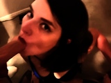 Amateur student blowjob on the balcony pov