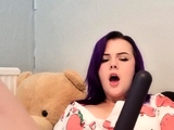 Red hair masturbates tight pussy with toys on webcam