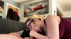 Blonde Teen Sucks Cum From Big Dick