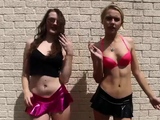 Amateur teen flashing and public nudity of blonde