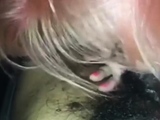 White girl throat slut give sloppy blowjob to BBC in car