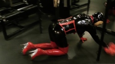 Femdom fetish mistresses fuck bdsm loser with strapon
