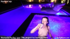 Beautiful teen brunette Jessica Sinn masturbates