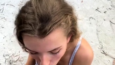 Czech amateur blowjob and fucking POV in public