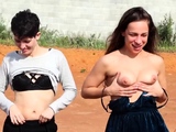 Awesome brunette amateur babe fucking outdoor