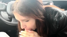 Real blonde amateur giving a POV blowjob