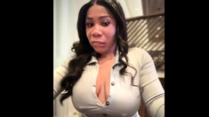 Black MILF with BIG boobs dancing and teasing
