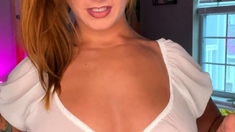 Great Big Boobs On Masturbating Redhead