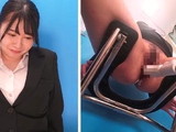 Japanese teen toys tight pussy before fucking