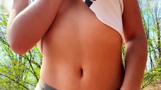 Euro amateur outdoor masturbation