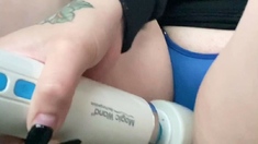 Horny amateur web cam girl masturbating with her toy