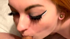 Amateur redhead Milf sucks and fucks a guy