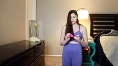 Petite small tit babe with perfect pussy masturbates