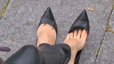 Amateur Foot Fetish: Leather Heels and Stilettos