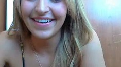 Amateur busty blonde plays with toys to relax