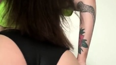 Busty brunette anal solo masturbation