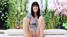 Brunette solo honey shows her masturbating skills