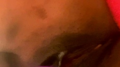 Dildo and pussy close up masturbation