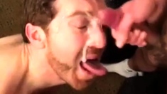 Twink's Facial Fun With Big-cock Buddies