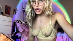 Horny Blonde In Solo Masturbation