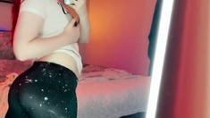 Hot Brunette In Stockings Masturbates Hard