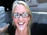 Blonde Outdoor Blowjob & MASSIVE FACIAL