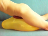 Yellow balloon humping cum