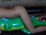 Big inflatable alligator humping cum