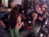 Bunch of strippers hanging out in the dressing room